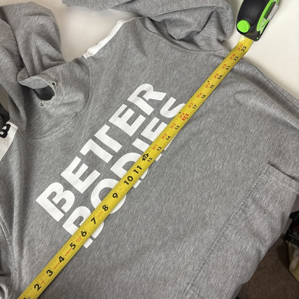 Better Bodies Hoodie Sweatshirt Bodybuilding Oversized Size S gray *flaw* gym - Picture 8 of 12